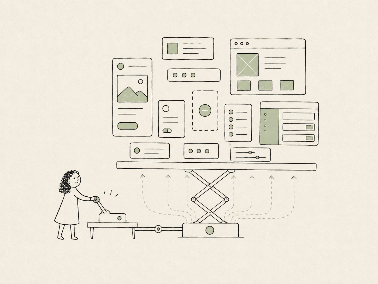 Illustration for a design system built as shared leverage rather than surface-level consistency.